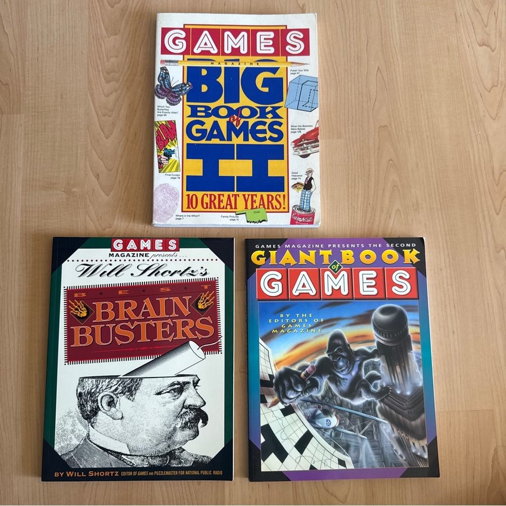 Lot Of 3 NEW Games Magazine Big Book, Giant Book, and Best Brain Busters Puzzles